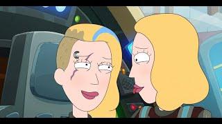 Beth And Space Beth Kissing  Rick and Morty S6 EP3