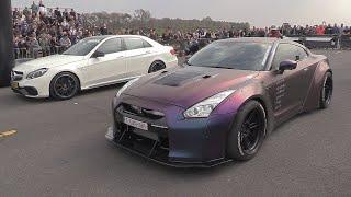 Liberty Walk Nissan GT-R R35 vs Mercedes-Benz E63 AMG