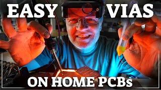 Easy Vias on Home PCBs