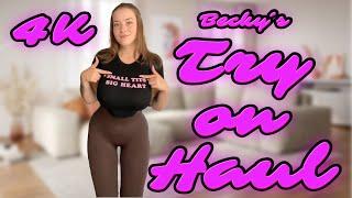 4K Sheer Crop Tops  Try On Haul With Becky 2024