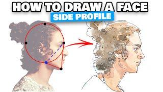How to draw a face in side profile SIMPLE SKETCHING METHOD