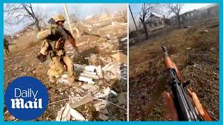 Ukrainian frontline soldiers storm no mans land in Bakhmut Ukraine