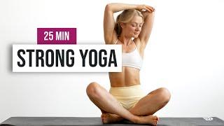 25 MIN STRONG YOGA & STRETCH - Full Body Low Impact Home Workout - No Equipment No Repeats