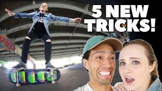 Teaching Girlfriend 5 NEW Skate Tricks