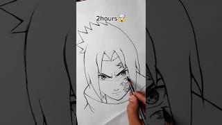 how to draw Sasuke Uchiha in 5sec 5min 2hours #shorts