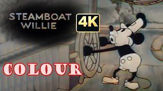 Steamboat Willie 1928  Full Colorized Version in 4K  The First Mickey Mouse Cartoon in 4K