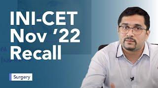 Exam Recall Series INI CET Nov 22 - Surgery