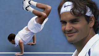 Roger Federer Couldnt Stop Smiling Playing This Guy Circus Tennis