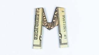 Money Origami Alphabet Letter M  COMPLETE Dollar Alphabet