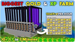 BIGGEST 1.20 AUTOMATIC GOLD & XP FARM TUTORIAL In Minecraft Bedrock  30+ XP in 2 Minutes