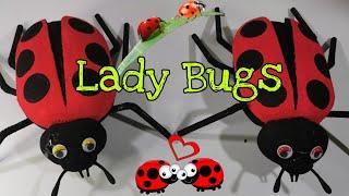 LADY BUGS ART  How to make 3D Lady Bugs from recycled materials. #Ladybugs #DIY #Insects