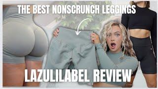 BEST NONSCRUNCH LEGGINGS ARE BACK Lazuli Label tryon haul activewear review v seam 2.0 bbl effect