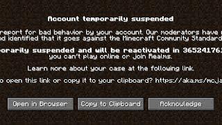 I have been banned from Minecraft.