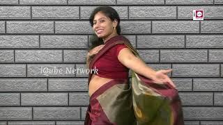 Model Sandhya Expression Video  Saree Draping Fashion  How to Wear Marron Saree For Function