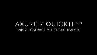 GER Axure 7 Quicktipp Nr. 2 - Onepage mit sticky Header