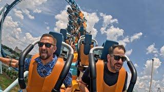 We Rode Orlandos NEWEST Roller Coaster  Pipeline Stand Up Surf Coaster At Seaworld Orlando