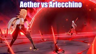 Genshin Impact - Arlecchino Boss Fight Aether vs Arlecchino