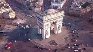 Arc de Triomphe by drone 4K