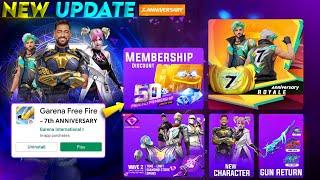 7TH ANNIVERSARY FREE REWARDS 2024 OB45 UPDATE FREE FIRE  FREE FIRE NEW EVENT  NEW EVENT FREE FIRE