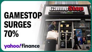 GameStop stock surges 70% before being halted for volatility