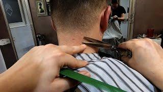 Scissor Haircut And A Neck Shave ASMR No Talking.