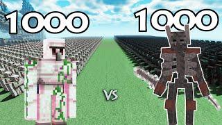 1000 Iron Golems Vs 1000 Mutant Wither Skeletons  Minecraft