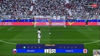 LIVE PENALTIES  ENGLAND vs SLOVAKIA I UEFA EURO 2024 - MATCH LIVE TODAY  REALISTIC PES