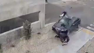 Raw video Driver intentionally hits motorcyclist with car in Salt Lake Co.