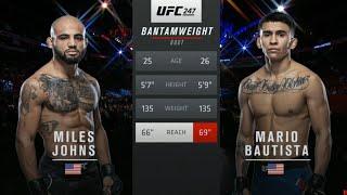 UFC 247 BANTAMWEIGHT MILES JOHNS VS. MARIO BAUTISTA МАЙЛС ДЖОНС vs. МАРИО БАУТИСТА