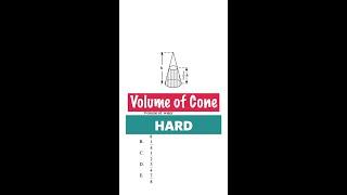 HARD volume problem  92% FAIL  Can you solve it? #shorts #volume #cone #algebra #math