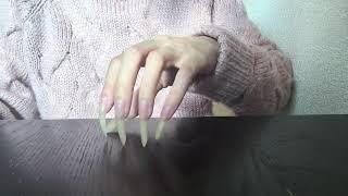 Tapping and scratching Natural long nails-ASMR-