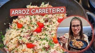 Arroz carreteiro com carne seca fácil e rápido