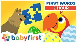 Toddler Learning Video w Color Crew & Larry  Baby Learning First Words & ABC  1 Hour  BabyFirstTV