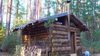 WINTER is coming Alone in the TAIGA cabin picking firewood preparing the cabin for winter