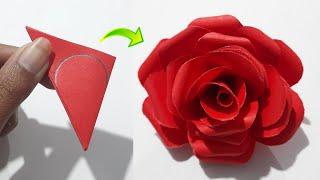 How To Make Paper Rose Easy  Beautiful Paper Rose Flower Making Idea  Diy Paper Rose Flower