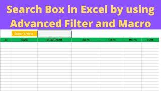 Search Box in Excel by using Advanced Filter and Macro