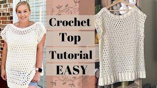 How To Crochet A Top Easy Crochet Summer TopCrochet Pattern Tiffany Top Beginner Friendly