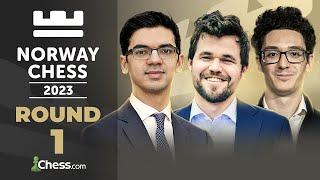 Clash of Chess Styles  Magnus v Fabiano Alireza v Gukesh and more on Day 1  Norway Chess 2023