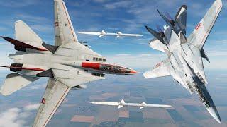 USA Vs Russian Same Plane fights - F22A Vs F22A MiG-31 Vs MiG-31 Su-57 Vs Su-57 - DCS World