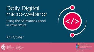 Daily Digital Micro Webinar Using the Animations panel in PowerPoint