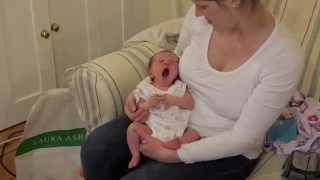 Newborn baby has delicious yawn