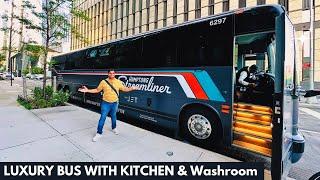 Americas MOST LUXURIOUS FIRST CLASS Bus Journey with Washroom Onboard Expensive Bus from NYC to DC