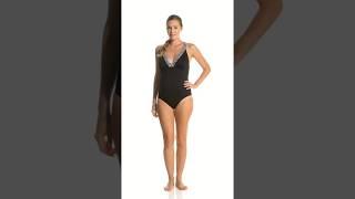 Pez Dor Maternity Montego Bay Solid Black Tribal Straps One Piece Swimsuit  SwimOutlet.com