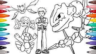 Coloring Brock Pokemon Team - Pokemon coloring page