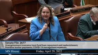 Minnesota House repasses UI trust fundfrontline worker pay conference committee agreement 42922
