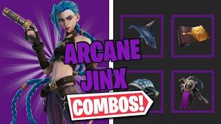 ARCANE JINX COMBOS  FORTNITE SKIN REVIEW