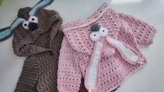 Crochet #80 How to crochet a  Silly Rabbit  baby hoodie  Easter bunny  Part 1