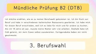 B2 Beruflich Mündliche Prüfung Teil 1  3. Berufswahl