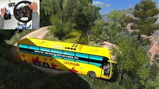 Volvo Bus Driving by Indian driver  Part 2  Scariest Road  Euro truck simulator 2 with bus mod