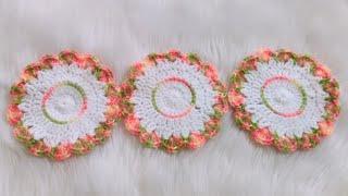 Crochet Flower Coaster Tutorial